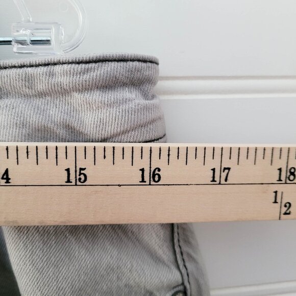 Loft Jeans Light Gray30/10 Curvy Straight Crop Raw Hems Mineral Wash Dyed - Picture 4 of 13